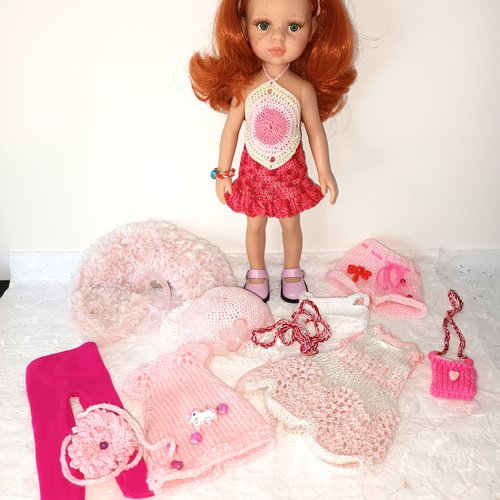 Garde robe tout en rose  pour poupée paola reina