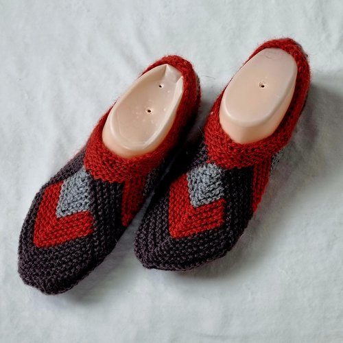 Chaussons en alpaga tricotés à la main – chaussons d'intérieur unisexes – confortables et chauds –