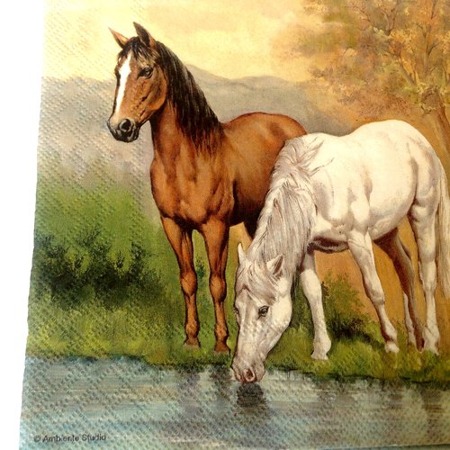 Serviette en papier - chevaux