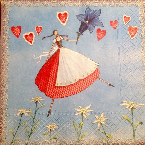 Serviette en papier - fée des edelweiss