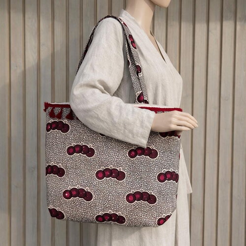 Sac cabas en tissu wax – fait main – pièce unique