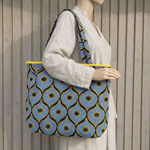 Sac cabas tissu wax  africain tissu le congrès