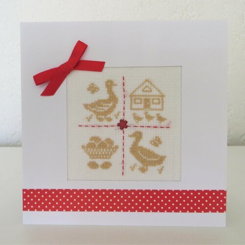 Carte Brodee Point De Croix A La Campagne Anniversaire Fete Des Meres Un Grand Marche