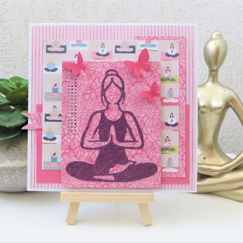 Carte Anniversaire Femme Yoga Meditation Carte Moderne Toutes Occasions Carte 3d Faite Main Yoga Papillons Un Grand Marche