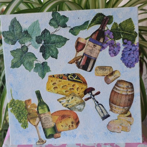 Tableau collages sur toile plate vintage