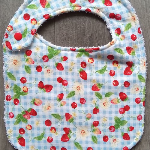 Bavoir bébé en coton avec motif cerises