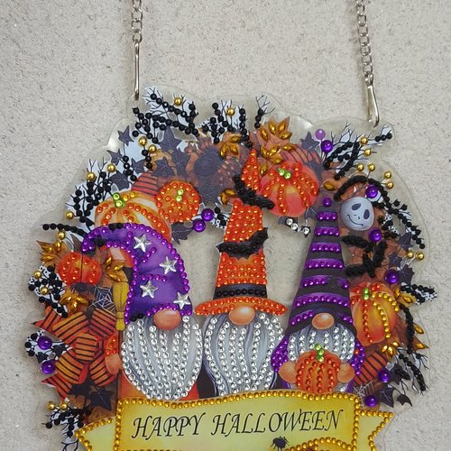 Décoration halloween – panneau suspendu "happy halloween"