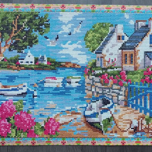 Tableau paysage breton diamond painting ou broderie diamant