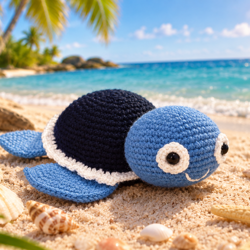 Tortue marine bleu au crochet