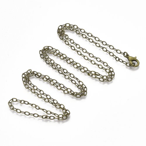 80 cm - collier sautoir - en laiton - bronze