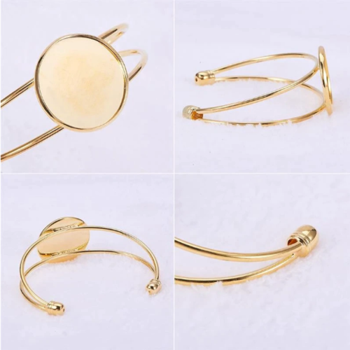 25 mm - bracelet jonc - coloris or - laiton