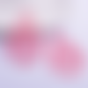 2 estampes gouttes filigranes - 50 x 32 mm - laiton peint - coloris fuchsia