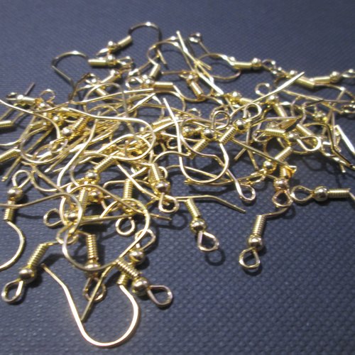 Crochets boucles d'oreilles - doré - 18 mm - fer