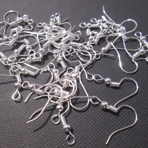Crochets boucles d'oreilles - argenté - 18 mm - fer