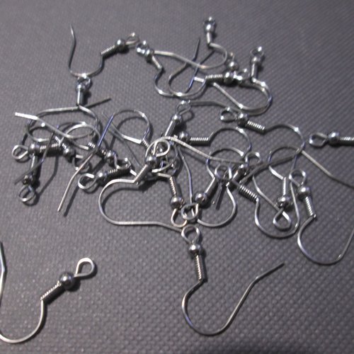 Crochets boucles d'oreilles - gun metal - 18 mm - fer