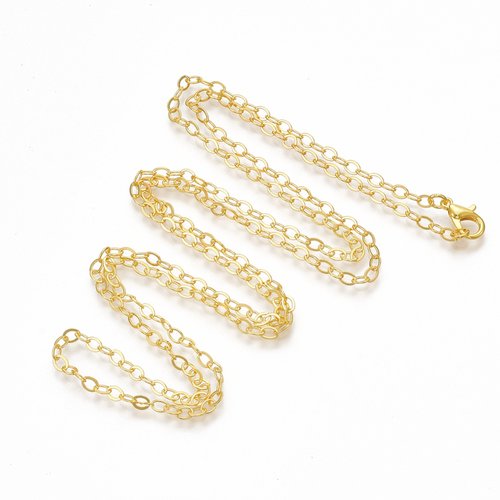 80 cm - collier sautoir - en laiton - or