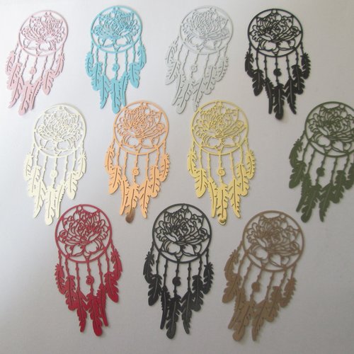 2 estampes attrapes rêves - 48 x 25 mm - laiton peint - 11 coloris