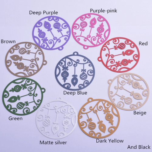 2 estampes boule de noël - 50 x 47 mm - laiton - 12 coloris