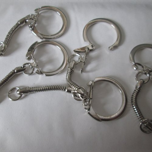 Lot de 25 mousquetons - porte-clés - argenté - acier