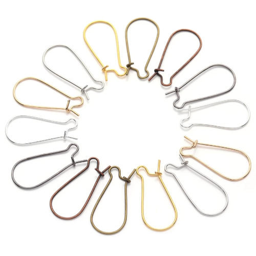 20 crochets métal leviers français - 25 x 11 mm - dormeuses - laiton