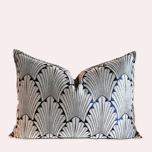 Housse coussin art déco jacquard