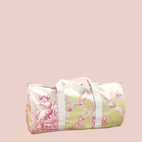 Sac polochon toile de jouy