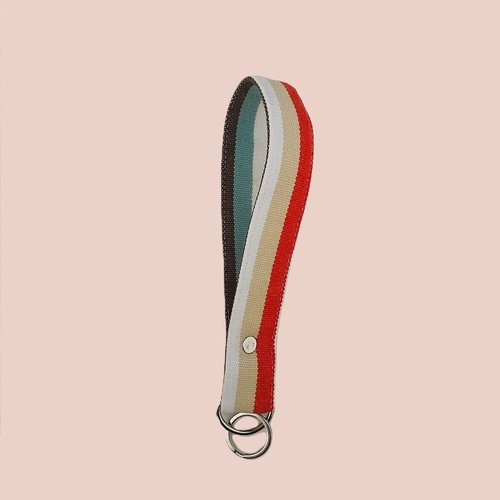 Porte clés dragonne rayures rouge blanc bleu océan
