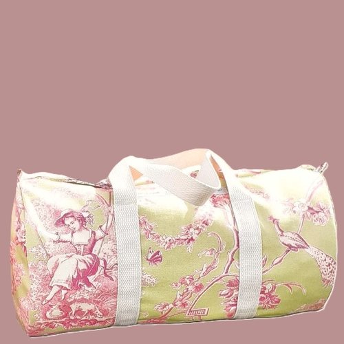 Sac polochon toile de jouy