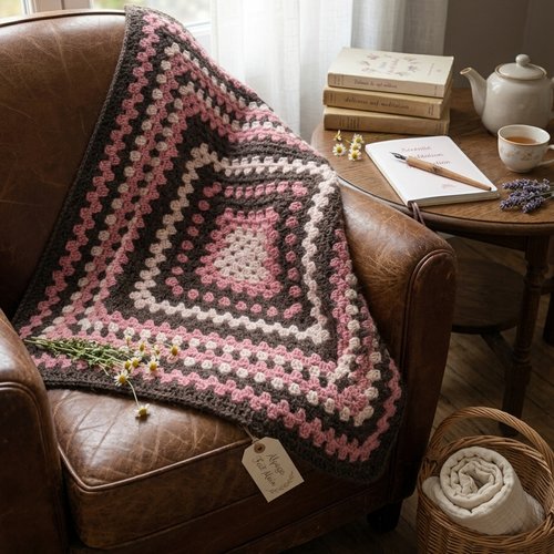 Couverture cocooning en laine d'alpaga fait main (90x90 cm)