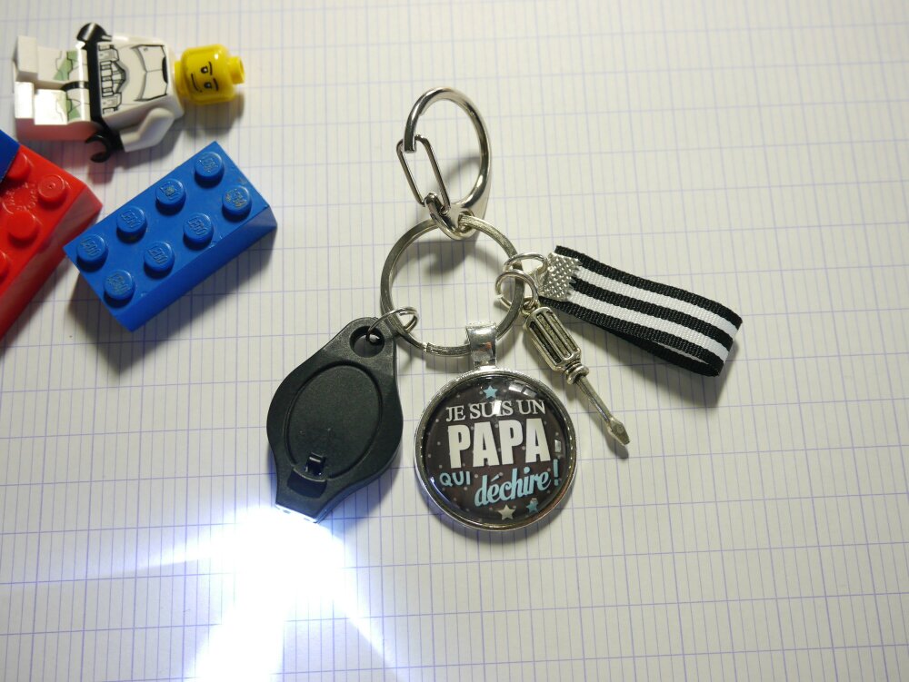 Cadeau papa, porte clés personnalisé, idée cadeau pour papa, fête des  pères, porte clé avec enfants, cadeau anniversaire papa original :  : Produits Handmade