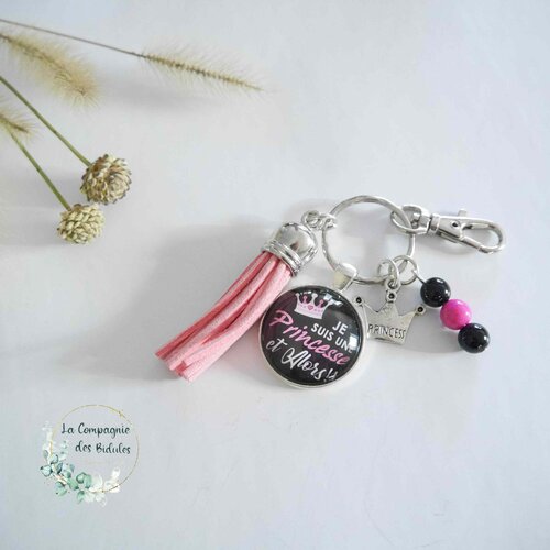 Porte-clés rose personnalisable - porte clés inscription je suis une princesse | décoration inscription personnalisée, cadeau femme amie