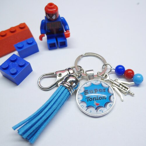 Porte-clés personnalisé tonton - idée cadeau tonton - porte clé inscription super tonton |  cadeau noël tonton | lampe led