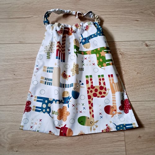 Serviette elastique de table, serviette de cantine élastique pour enfant - motifs girafes