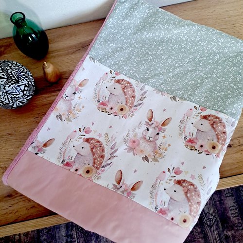 Couverture bebe fille  – cadeau de naissance rose - cadeau de noël bebe personnalisé et unique -