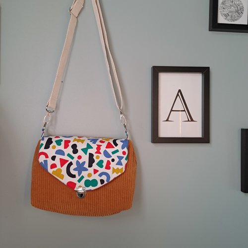 Sac à main velours  - sac en velours camel - sac cadeau de noël coloré