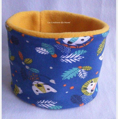 Tour de cou bébé 6/12 mois - bleu/jaune