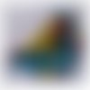 Doudou plat aux étiquettes dinausores bleu/vert