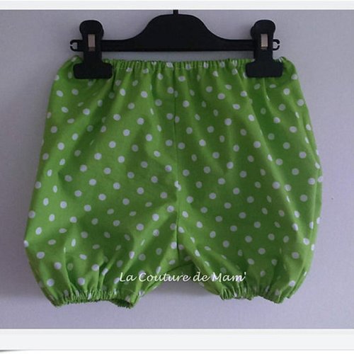 Bloomer vert pomme, culotte cache couche - tailles 1 an