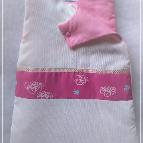 Gigoteuse rose et blanche - 0/3 mois