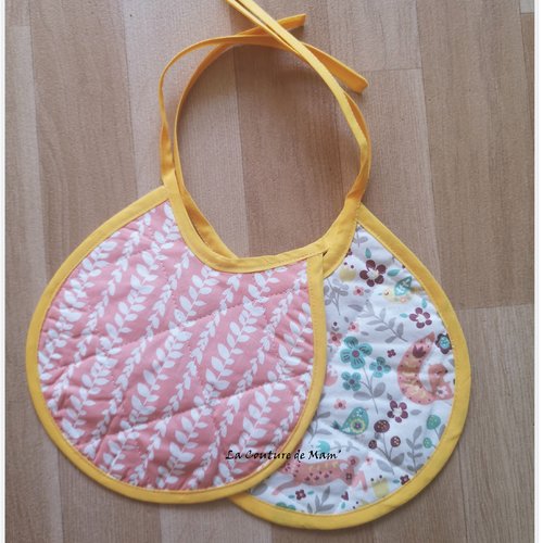 Bavoir rond naissance - lot de 2