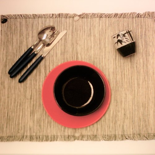 Set de table rectangulaire gris