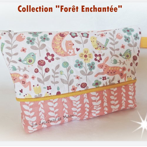 Trousse de toilette bébé matelassée – tarracotta – fait main – coton oeko-tex