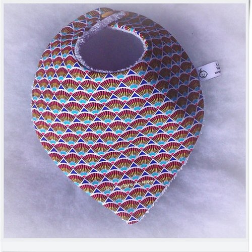 Bavoir bandana éventails multicolores 0/3 mois