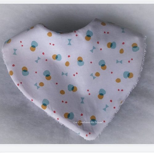 Bavoir bandana petits ronds 0/3 mois