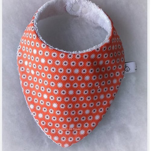 Bavoir bandana orange 3/9 mois