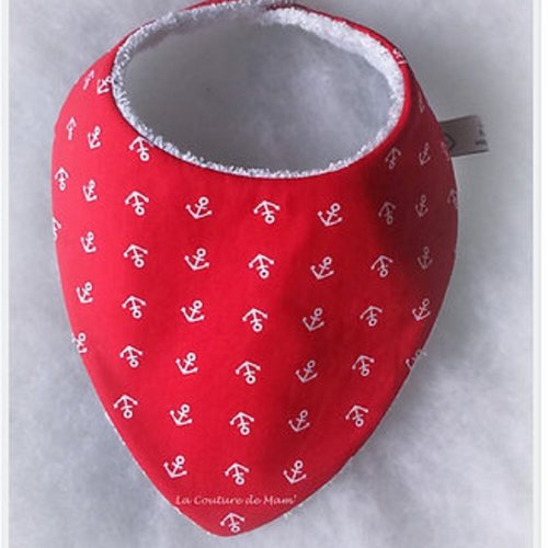 Bavoir bandana ancre marine blanche 3/9 mois