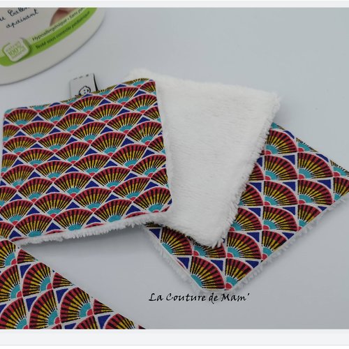 Lingettes lavables - multicolores eventails - lot de 6