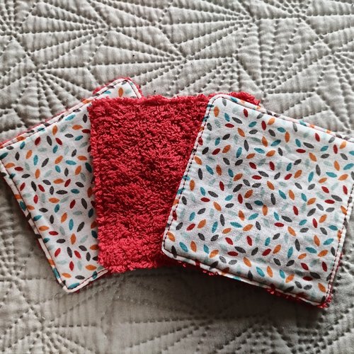 Lingettes lavables - multicolores grains de riz - lot de 9