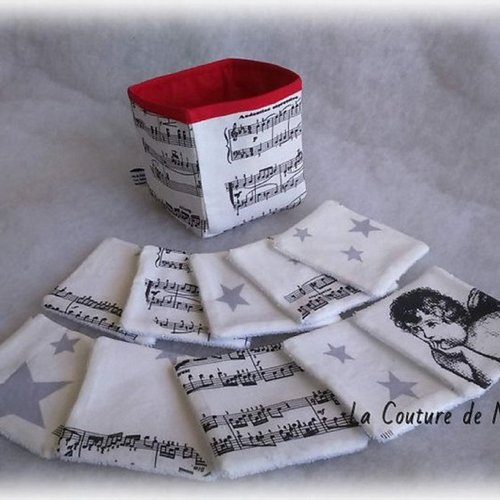 Lot de 10 lingettes et sa panière
