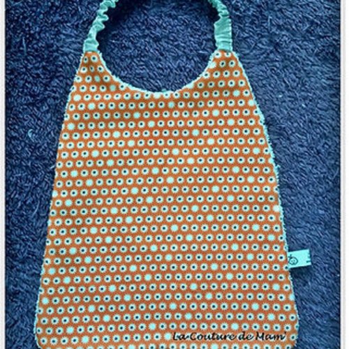 Serviette de cantine élastique enfant, bavoir maternelle orange